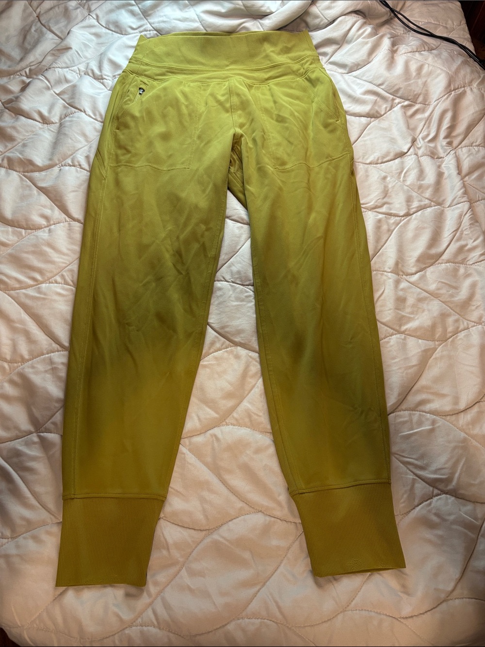 Athleta Lime Green High-Waist Performance Joggers